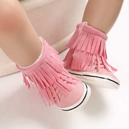 PU Tassel Snow Boots Warm Baby Shoes