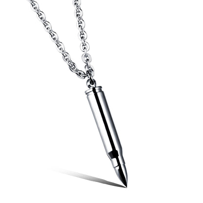 Personalized Hip Hop Bullet Stainless Steel Pendant Necklace