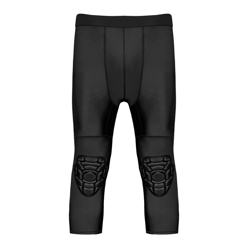 Basketball Tight Cropped Pants Knee Pad Integrated Anti-collision Leggings