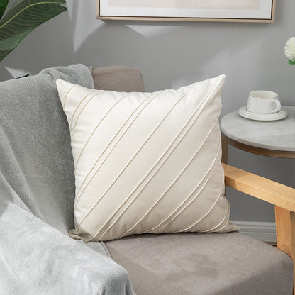 Pure Color Velvet Plaid Pillowcase Home Sofa Bedside Pillow Short Plush Cushion