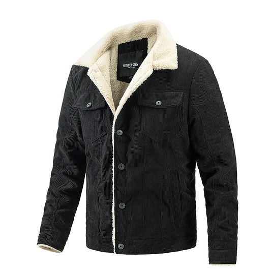 Men's Plus Fleece Jacket Fashion Warm Casual Jacket Trend Men's Clothing