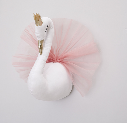 Crown swan animal head wall hanging