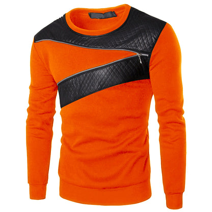 Men's casual fashion zipper plus size long sleeve