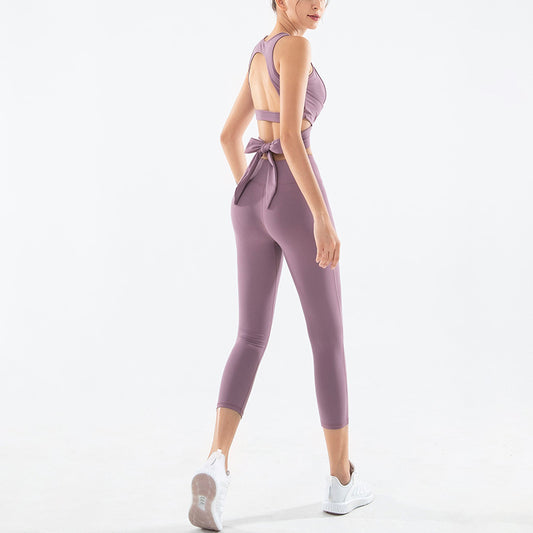 Two-piece yoga clothing suit