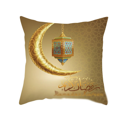 Home Fashion National Style Peach Skin Velvet Printed Cushion Cover