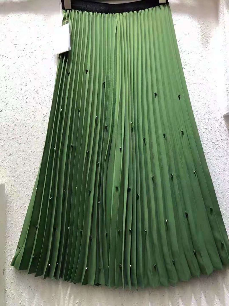 Heavy Industry Pleated Skirt Large Swing Umbrella Skirt Mid-length