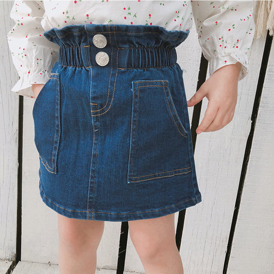 Bud waist denim skirt