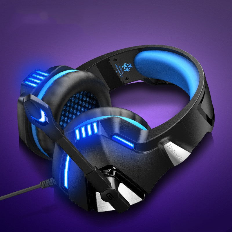 Head-mounted luminous wire-controlled PS4 gaming headset
