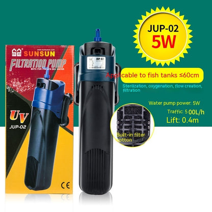 UV Sterilamp Fish Tank Built-in Filter Water Purifier