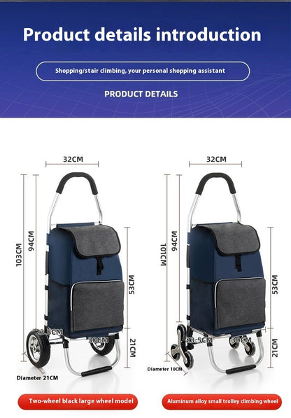 Upgraded Portable Folding Supermarket Cart
