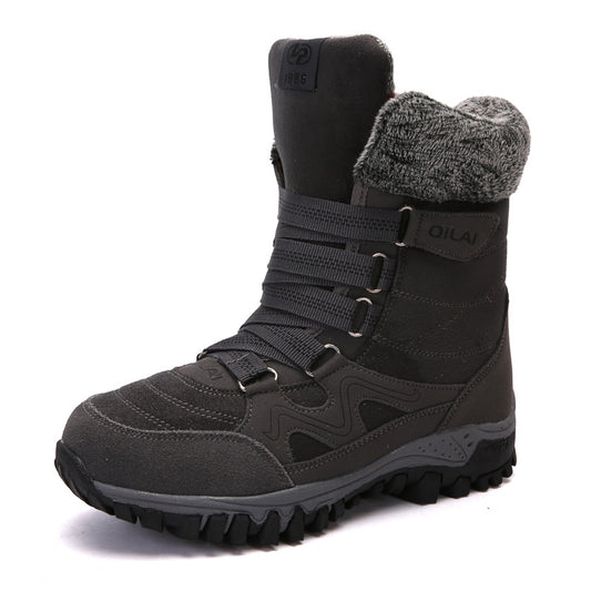 Women Ankle Boots Winter Shoes Woman Snow Boots Mother Warm Shoes Lace Up - FLIPSTYLEZLLC