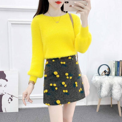 Western Style Woolen Short Skirt Small Fragrance Two-piece Fashion