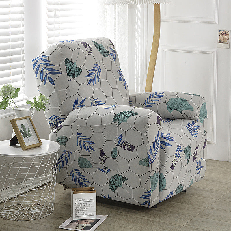 Stretch Printed Fabric All Inclusive Recliner Cover Single Seat