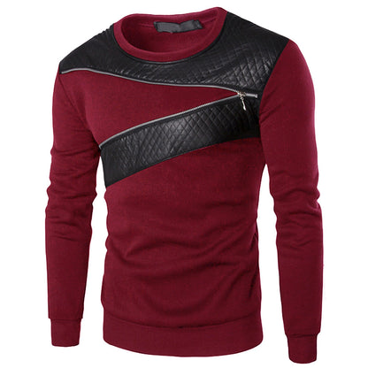 Men's casual fashion zipper plus size long sleeve