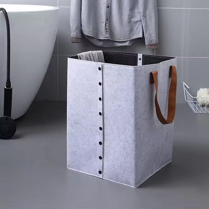 Felt Storage Bucket Removable Snap Button Large Capacity Storage