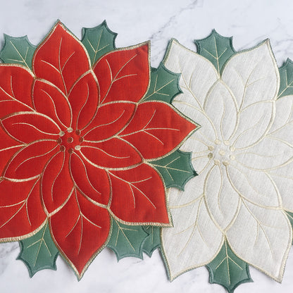 Christmas red Holly table mat