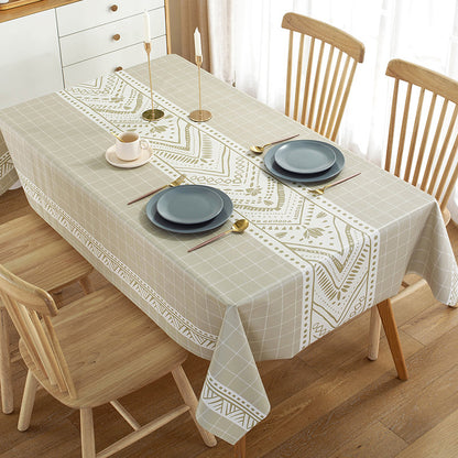 Printed Check Thickened Round Table Wash Free