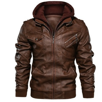 Motorcycle Winter Coat With Removable Hood