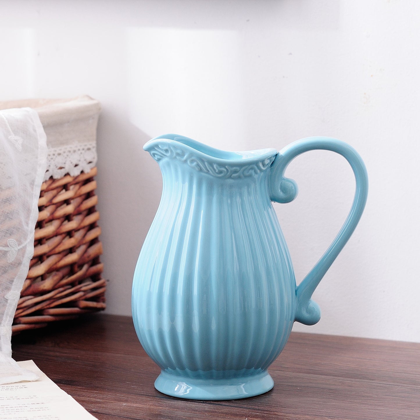 Home Fashion Simple Solid Color Ceramic Flower Pot Vase