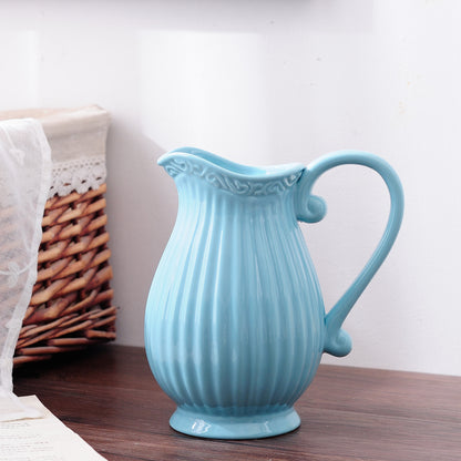 Home Fashion Simple Solid Color Ceramic Flower Pot Vase