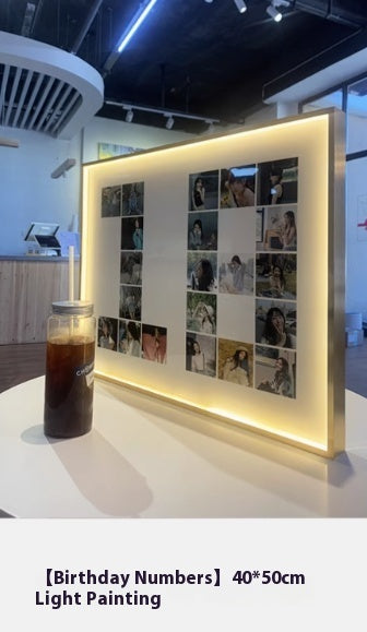 Gong Square Shaped Yi Photo Frame Photo Puzzle Table Decoration