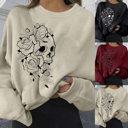 Women's Personality Print Fashion Sweatshirt Loose Plus Size