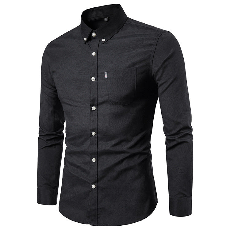 NAVY BLUE  New All Season Plus Size Oxford Shirt Men's long sleeve Shirt
