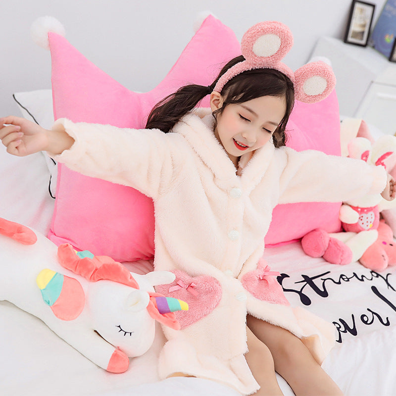 Girls Winter Double-sided Thick Plush Homewear