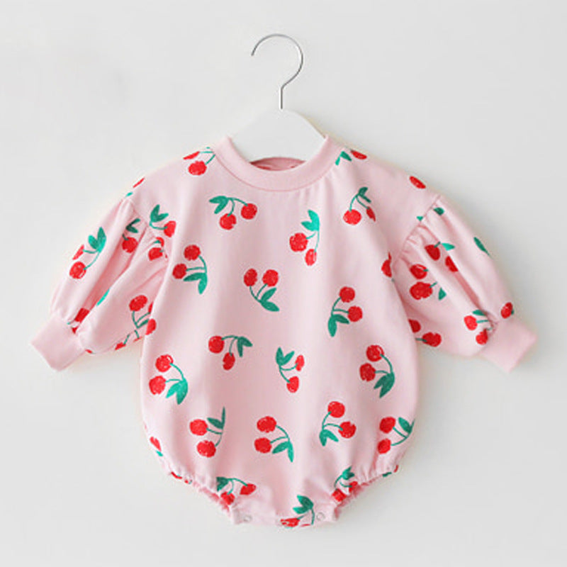 Children's cherry print romper