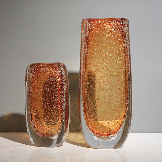 Modern Simple Luxury Glass Amber Vase Ornaments