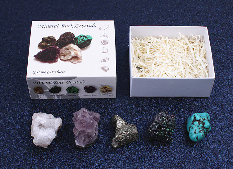 Natural crystal ore mineral gift box