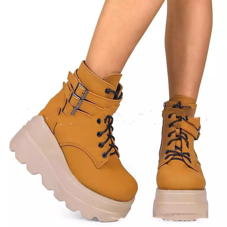 Platform Shoes Boots Women Winter Shoes Genuine Leather - FLIPSTYLEZLLC