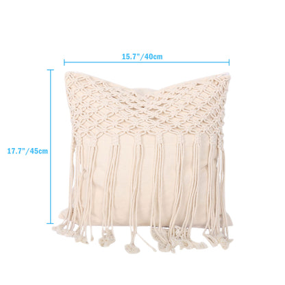 Hand-woven tassel pillow