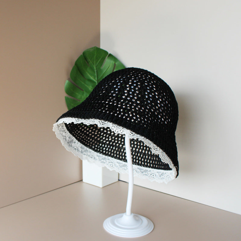 Women's Fashion Simple And Versatile Lace Hollow Fishing Hat