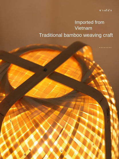 Bamboo Woven Decorative Table Lamp Creative Bedroom Bedside Lamp