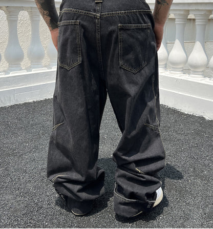 Solid Color Casual Jeans Retro Straight-leg Pants