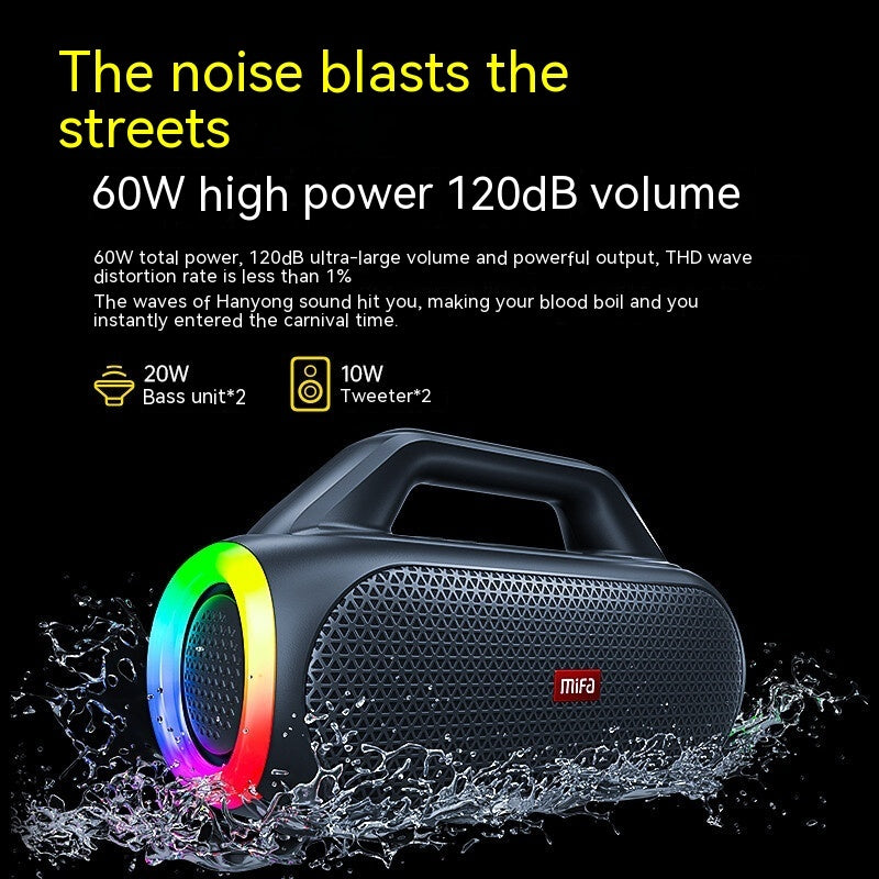 Colorful Bluetooth Speaker High Power Extra Bass Portable Portable Outdoor Sound Box