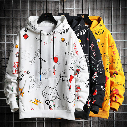 Fashion Printed Plus Size Sweater Coat Men's