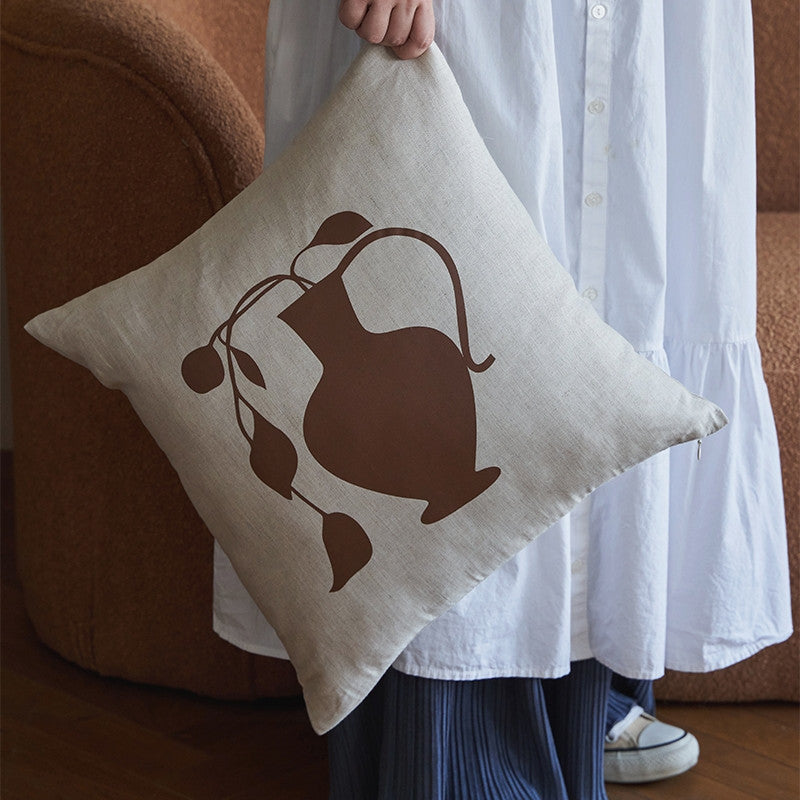 Linen Embroidery Removable And Washable Sofa Living Room Pillow