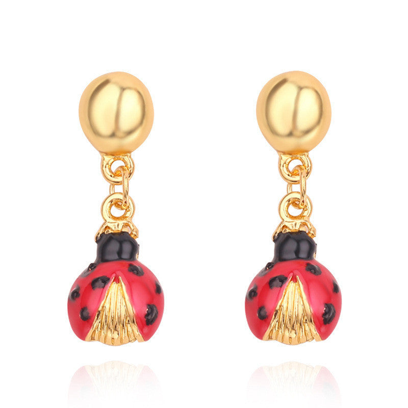 Creative Personality Red Ladybug Earrings
