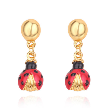 Creative Personality Red Ladybug Earrings