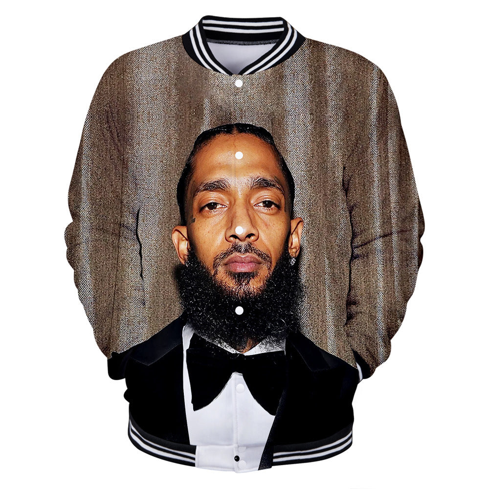 Trendy nipsey hussle casual 3D baseball uniform