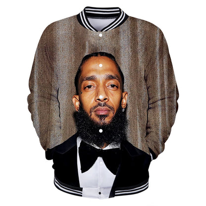 Trendy nipsey hussle casual 3D baseball uniform