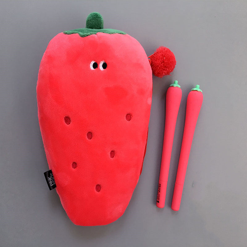 Silicone Pencil Bag Student Cute Plush Storage Bag