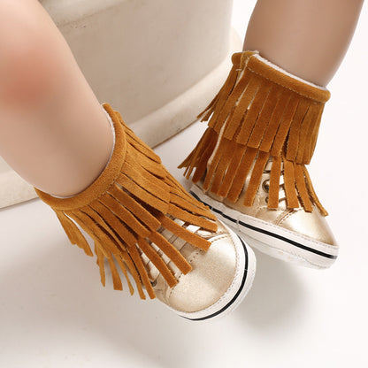 PU Tassel Snow Boots Warm Baby Shoes