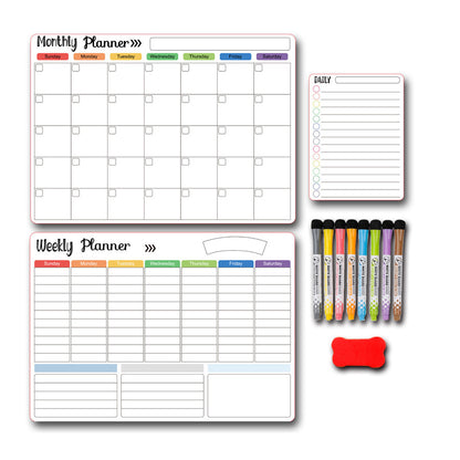 Calendar Magnetic White-board Wall Sticker Learning Schedule Refridgerator Magnets Message Board