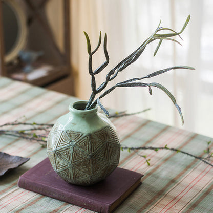 Multi-surface Pattern A Narrow Mouthed Bottle Vintage Ceramic Pot Vase