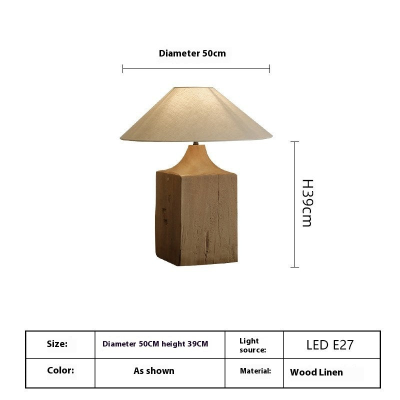 Silent Style Atmosphere Bed & Breakfast Chinese Solid Wood Living Room Table Lamp