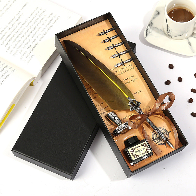 Gift Box Retro Metal Dip Pen