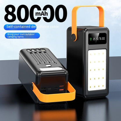 Fast Charging And Cable Power Bank Large Capacity Outdoor
